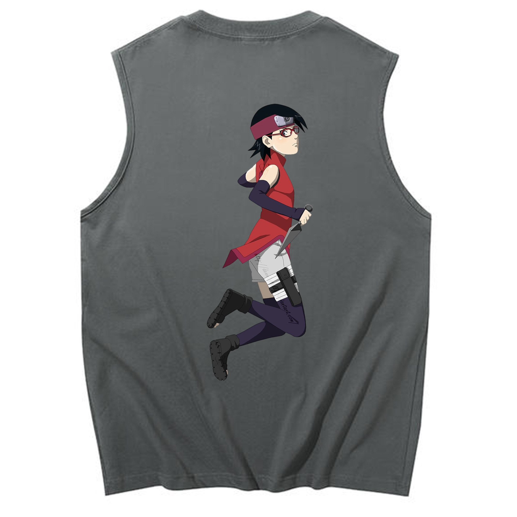 （画像用） NARUTO -ナルト- うちは サラダ Uchiha Sarada コットン100％タンクトップ（背面プリント）
